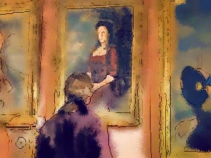 Heathcliff with Catherine's portrait